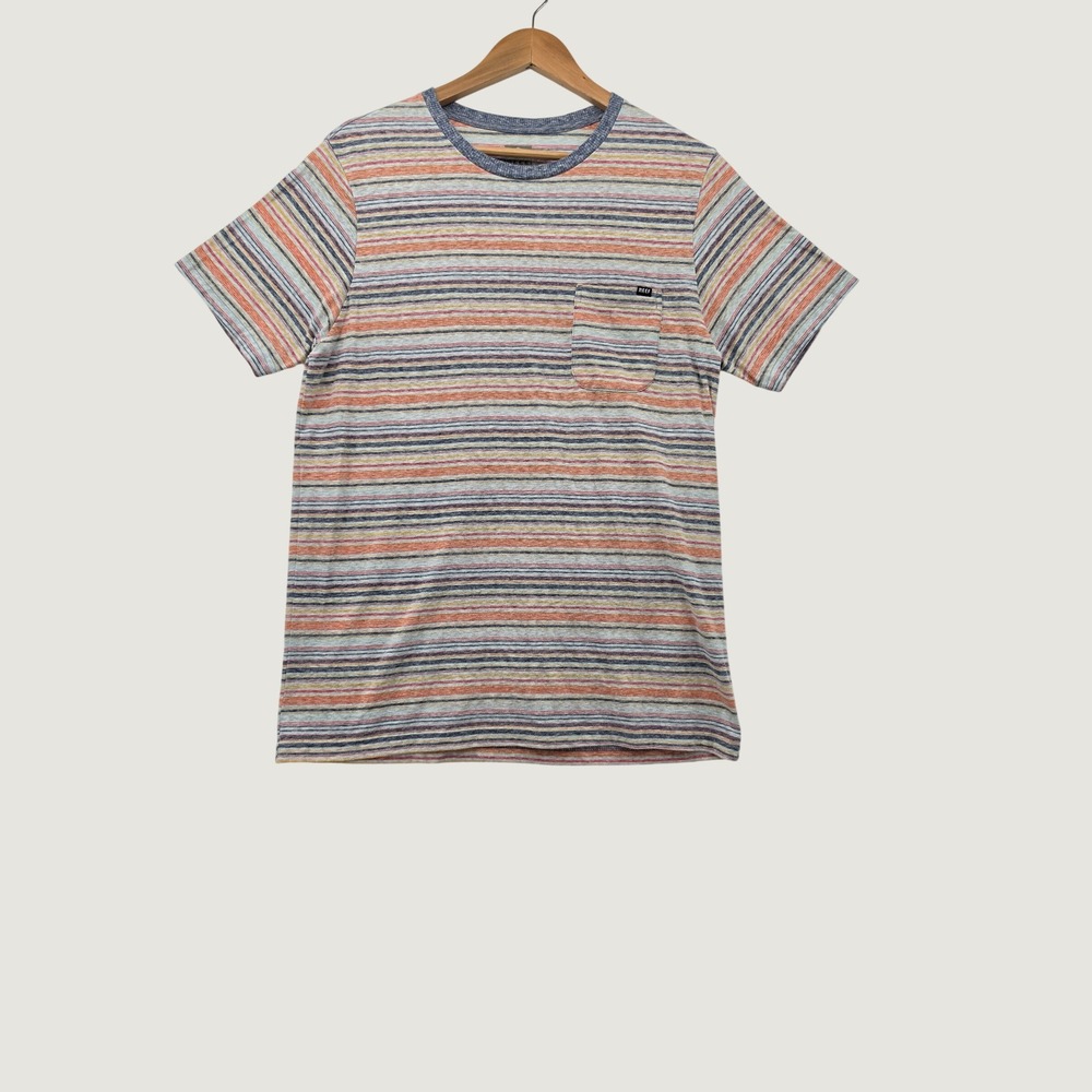 Reef Striped Pocket T-Shirt Mens Large Multicolor Surf Coastal Casual Tee